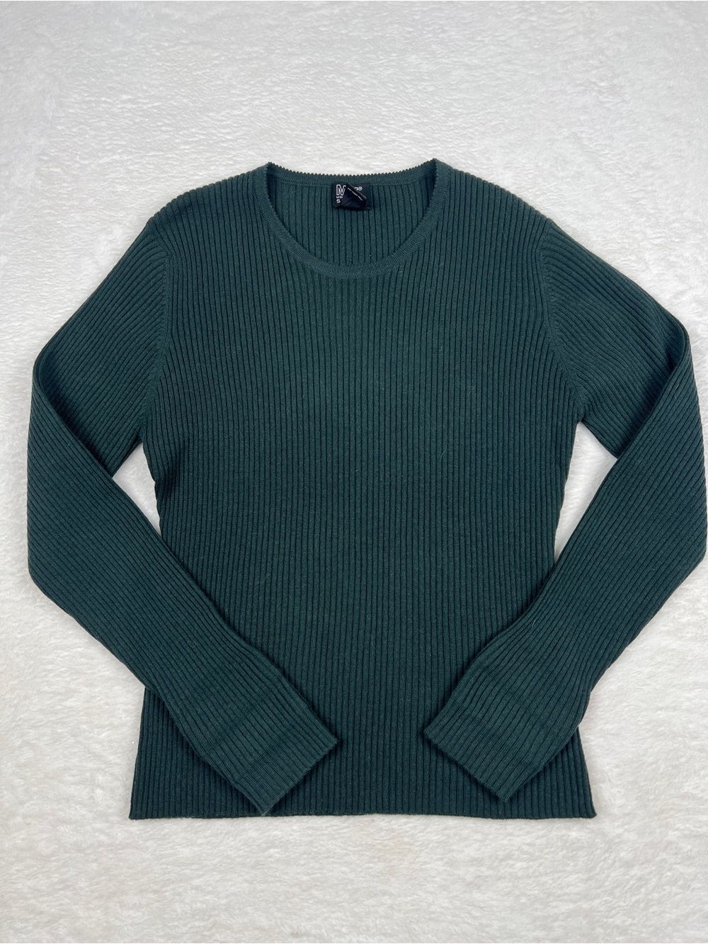 Vintage M.T. Morgan Taylor Studio Wool Ribbed Sweater L Dark Green 90s